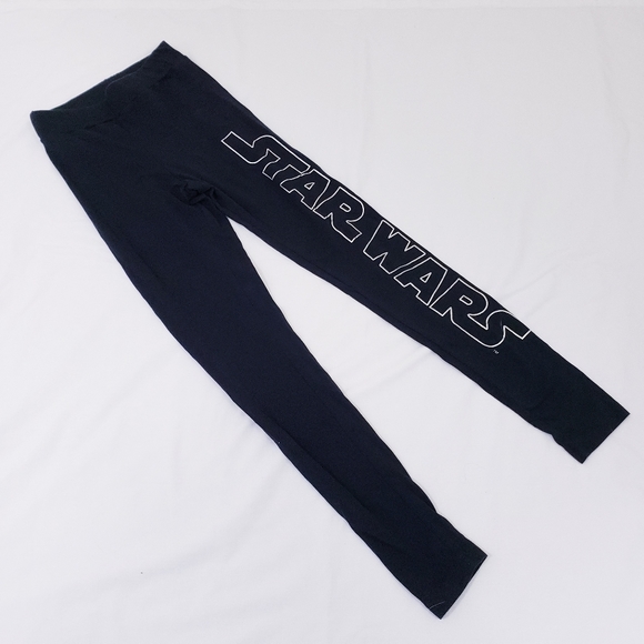 Star Wars Leggings Jersey Knit Size XS Black Silver Lettering H&M - Picture 4 of 8